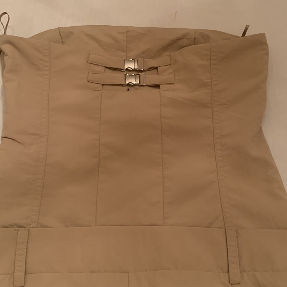 NWOT ZARA WOMEN BEIGE STRAPLESS WIDE LEG JUMPSUIT  Size XS - Picture 8 of 9